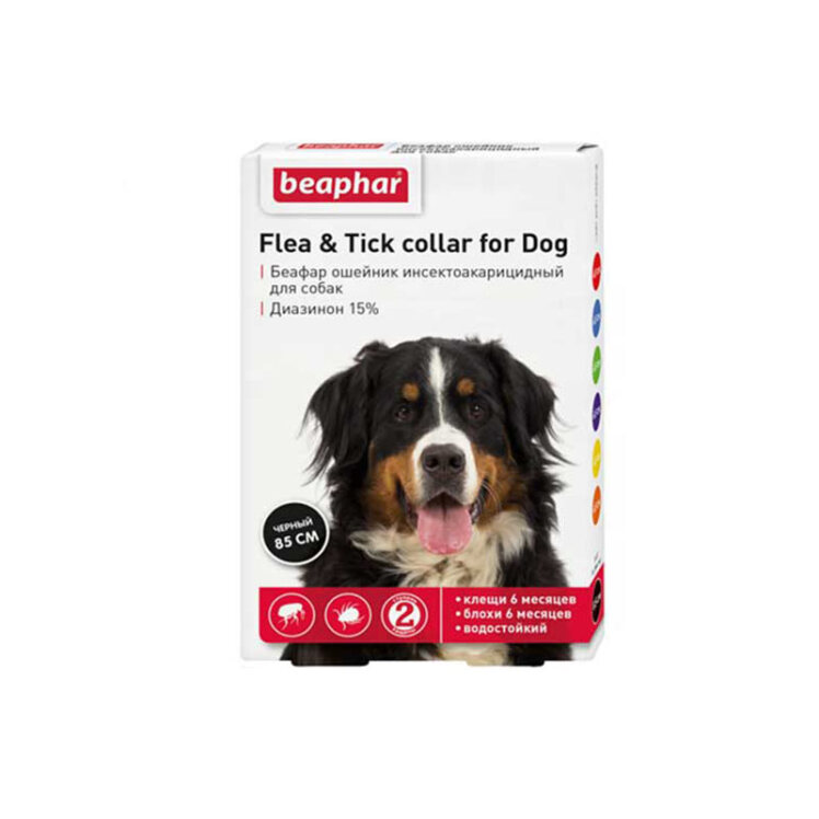 تصویر بسته‌بندی قلاده ضد کک و کنه مخصوص سگ بیفار طول 85 سانتی متری