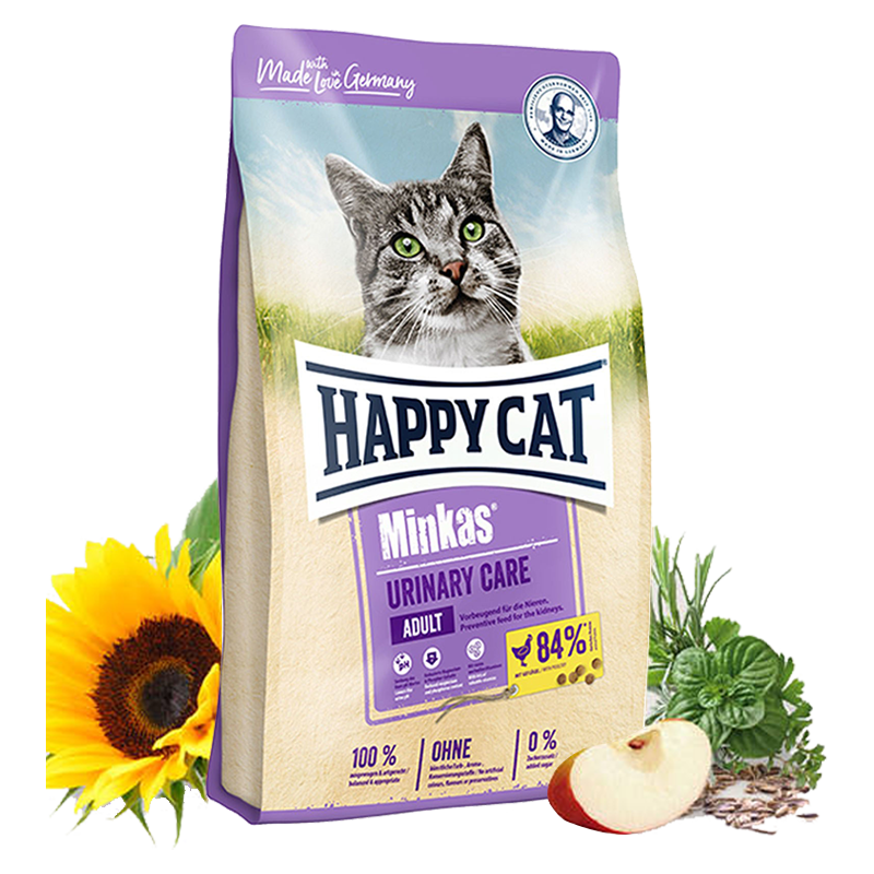  عکس تبلیغاتی بسته بندی غذای خشک گربه هپی کت مدل Minkas Urinary Care وزن 10 کیلوگرم 