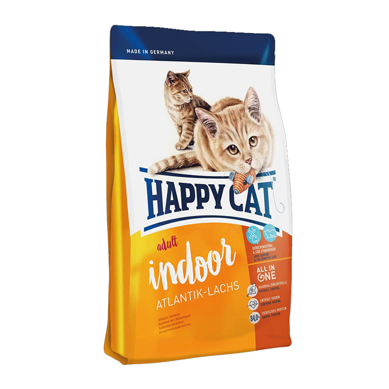  تصویر غذای خشک گربه هپی کت مدل Adult Indoor Atlantik-Lachs وزن 10 کیلوگرم 