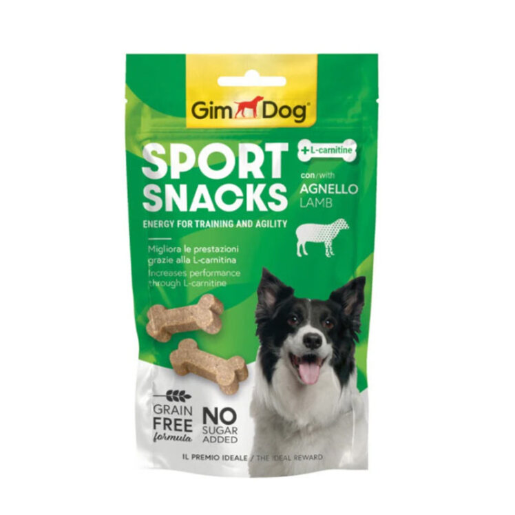 تصویر تشویقی استخوانی سگ اسپورت جیم داگ با طعم گوشت بره GimDog Sport Snacks With Lamb وزن 150 گرم