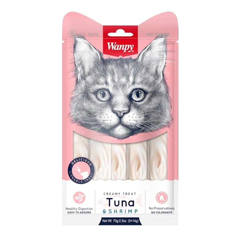  بسته بندی بستنی گربه ونپی مدل Tuna and Shrimp بسته ۵ عددی 