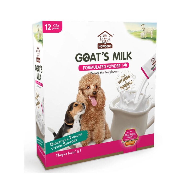تصویر پودر شیر خشک سگ هابون با طعم شیر بُز Howbone Goat's Milk Powder بسته 12 عددی