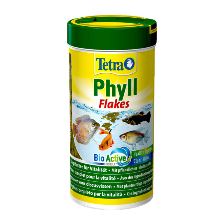عکس قوطی غذای پولکی گیاهی تترا Tetra Phyll Flakes حجم 250 میلی لیتر