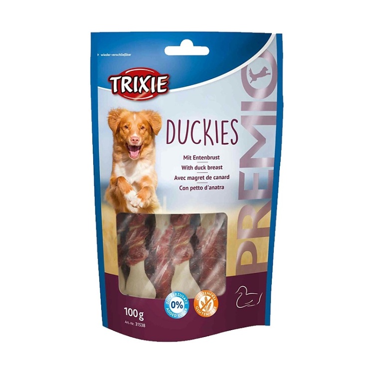 تصویر 2 تشویقی سگ تریکسی با طعم سینه اردک Trixie Duckies وزن 100 گرم