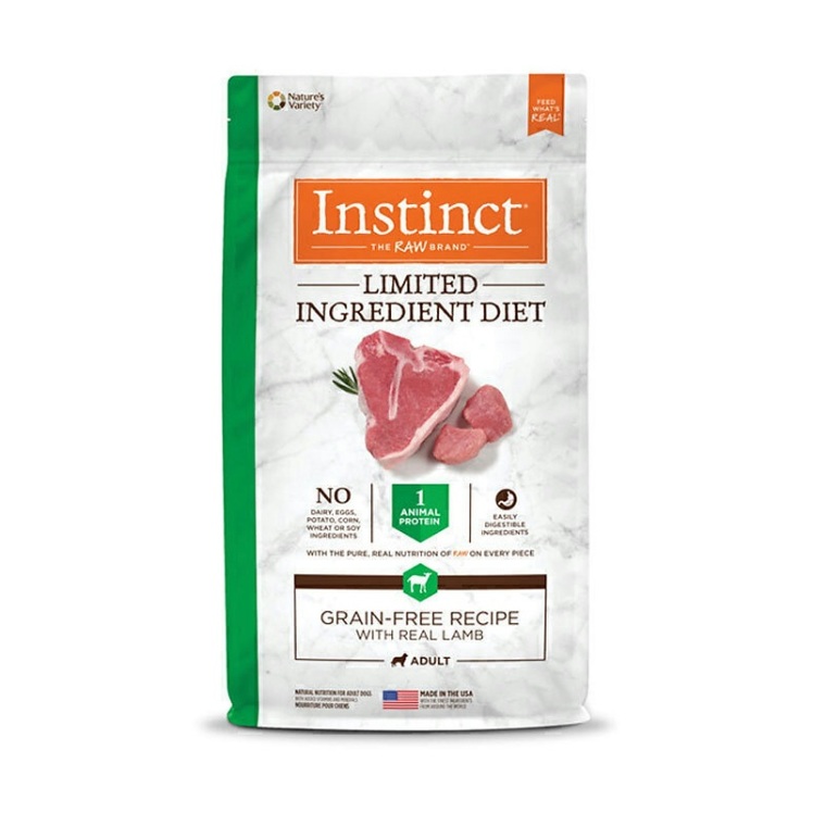 تصویر پشت غذای خشک رژیمی سگ اینستینکت با طعم بره Instinct Limited Ingredient Diet Lamb وزن 9 کیلوگرم